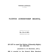 Native (Citizenship Rights) Act Repeal Act 1971